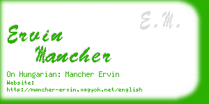 ervin mancher business card